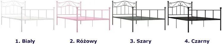 Różowe minimalistyczne łóżko z metalu 90x200 cm - Fiosa