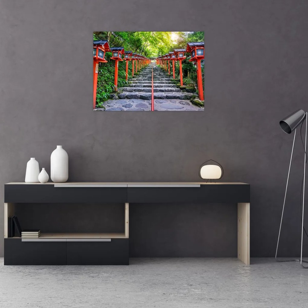 Obraz - Sanktuarium Kifune (70x50 cm)