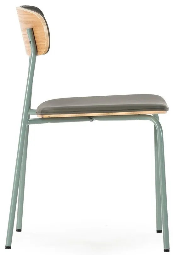 Ciemnozielone tapicerowane krzesła zestaw sztaplowane 2 szt. Saula – Marckeric