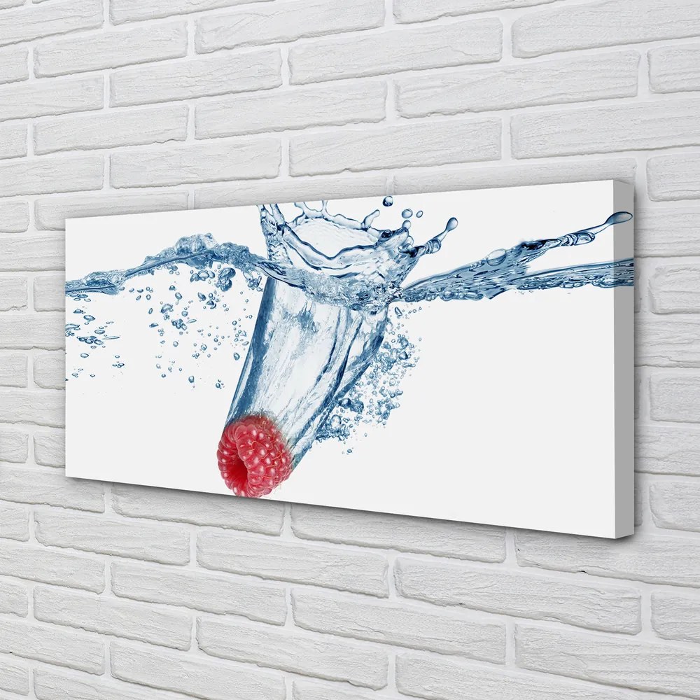 Duży obraz na płótnie Świeża Malina i Woda