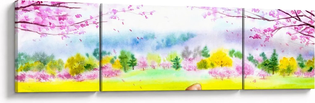 Obraz - Malowana sarna, akwarela (170x50 cm)
