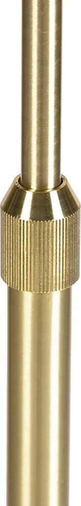 Lampa podłogowa regulowana złota z abażurem w kolorze jasnoszarym 50 cm - Parte