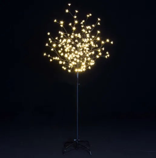 Dekoracyjne LED  drzewo z kwiatami - 1,5 m, ciepła biel