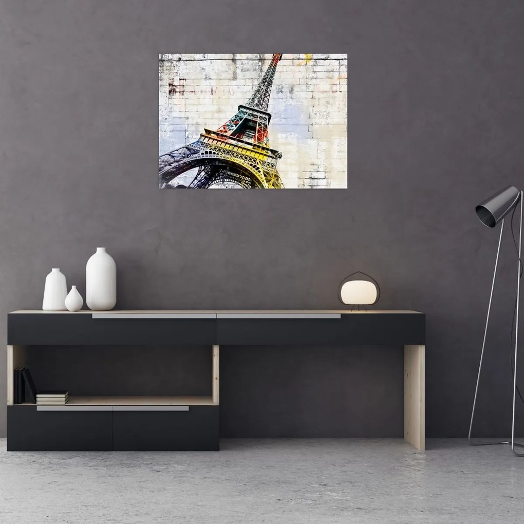 Obraz - Cyfrowa grafika wieży Eiffla (70x50 cm)