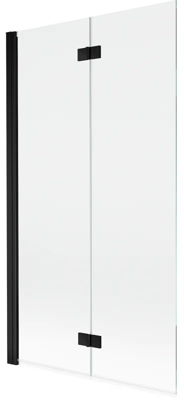 Mexen Mist parawan nawannowy 2-skrzydłowy lewy 100 x 150 cm, transparent, czarny - 8A9-100-002-70-00-L