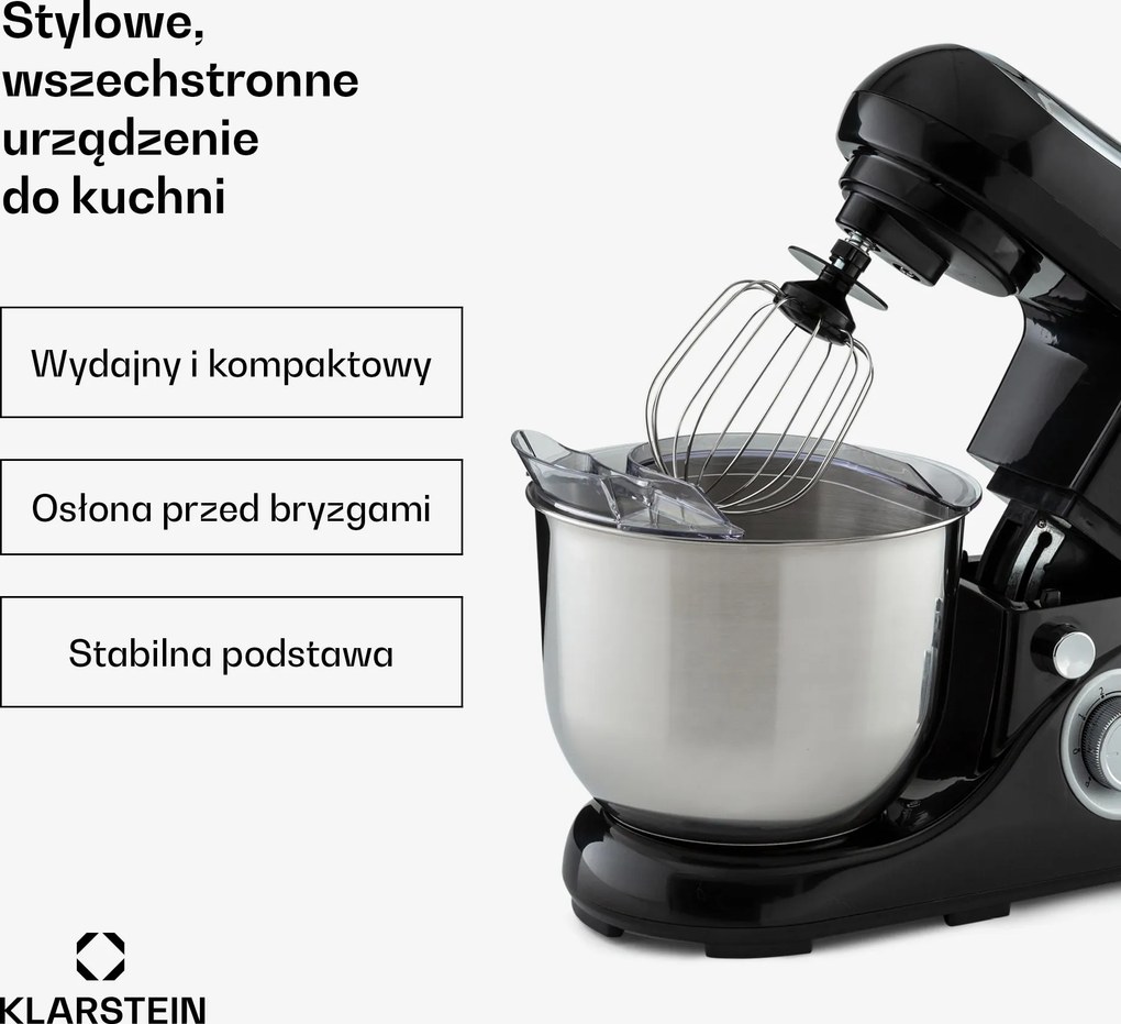 Klarstein Bella Pico 1300W 5L Robot Kuchenny Czarny