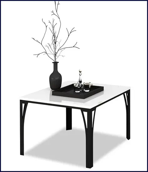 Stolik kawowy w stylu loft czarny + biały T0-S49