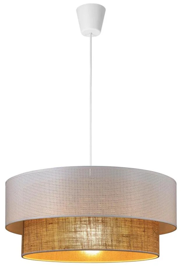 Lampa wisząca na lince BORHO 1xE27/60W/230V biała/juta