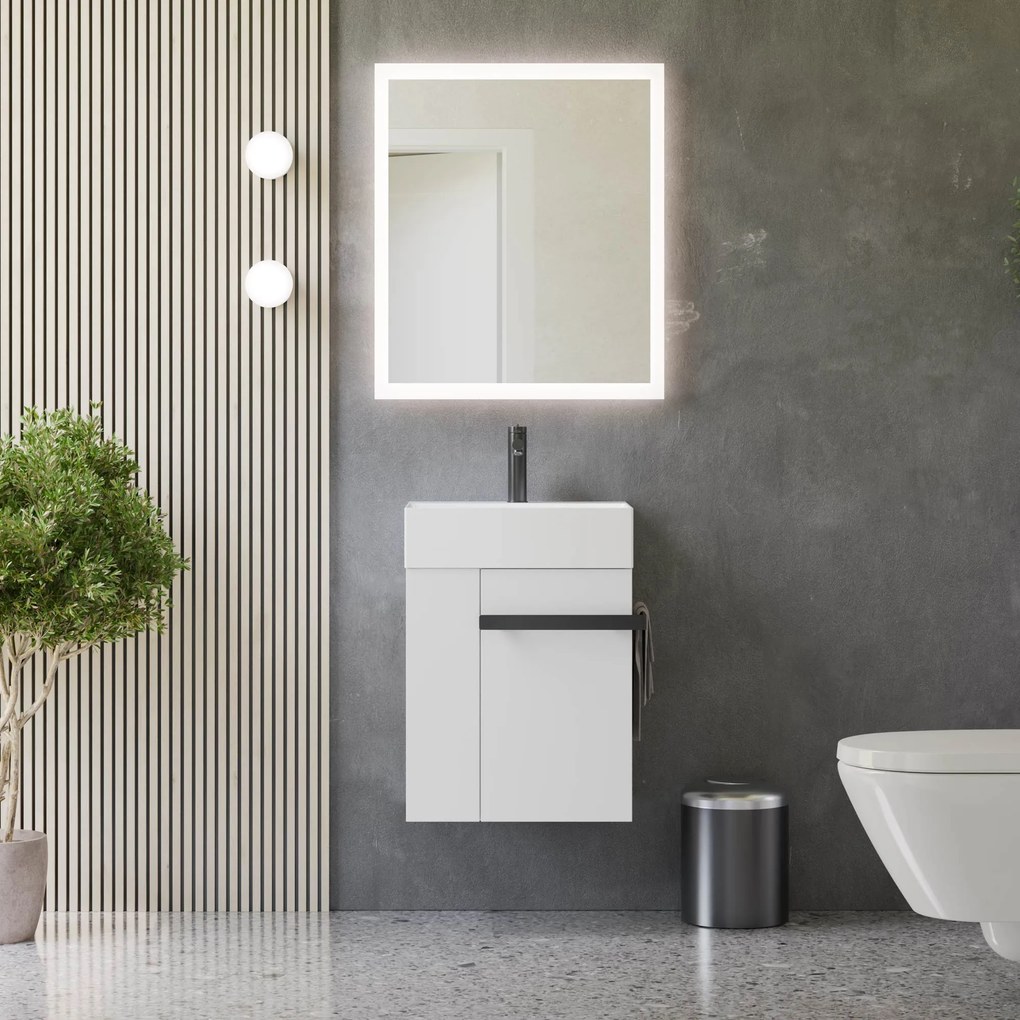 Gäste-WC Badmöbel-Set COMPACT 45 cm mit Waschbecken