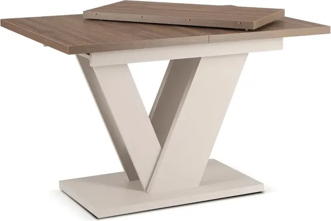 Stół Prostokątny Rozkładany CLARK 120-160 cm Orzech/Kaszmir Japandi