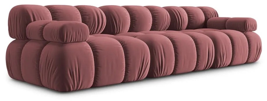 Różowa aksamitna sofa 282 cm Bellis – Micadoni Home