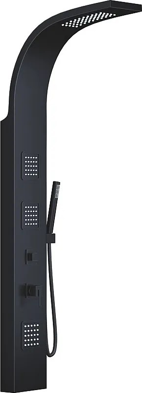 Panel prysznicowy z hydromasażem TYRA - czarny - 20 * 150 cm