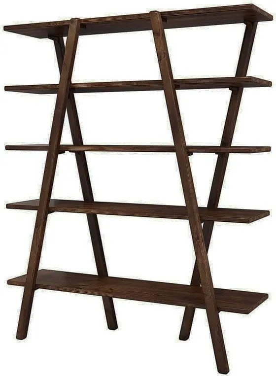 Regał na książki – 115 cm x 144 cm x 29,5 cm – Orzech – 100% drewno sosnowe