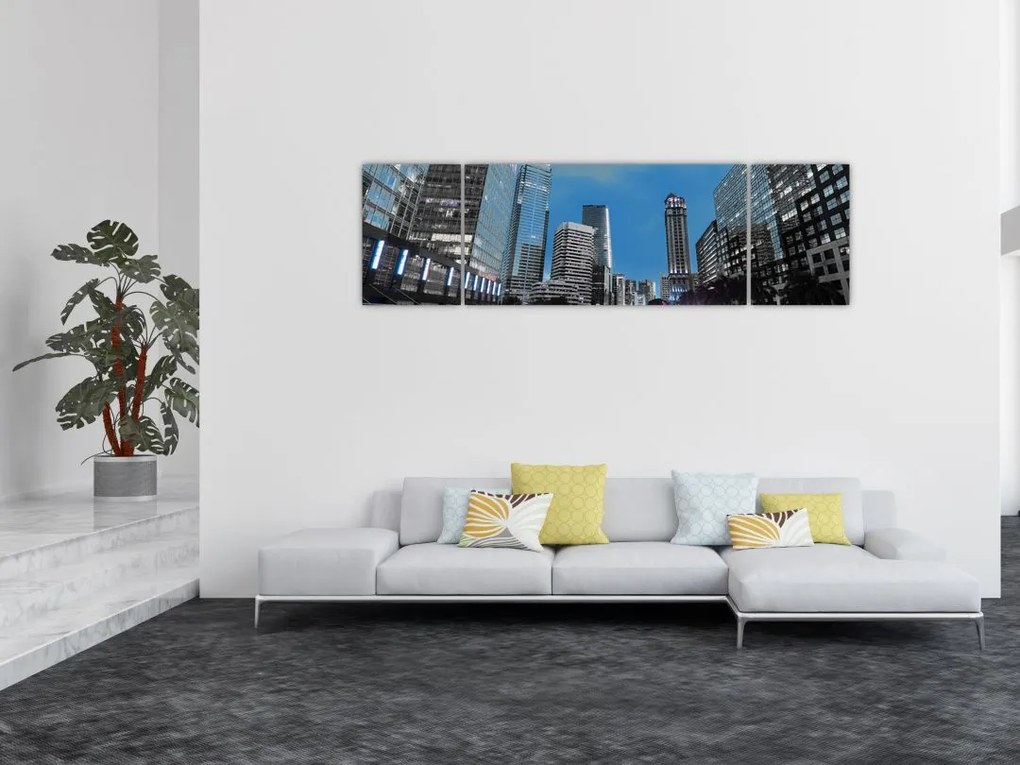 Obraz miasta nocą (170x50 cm)