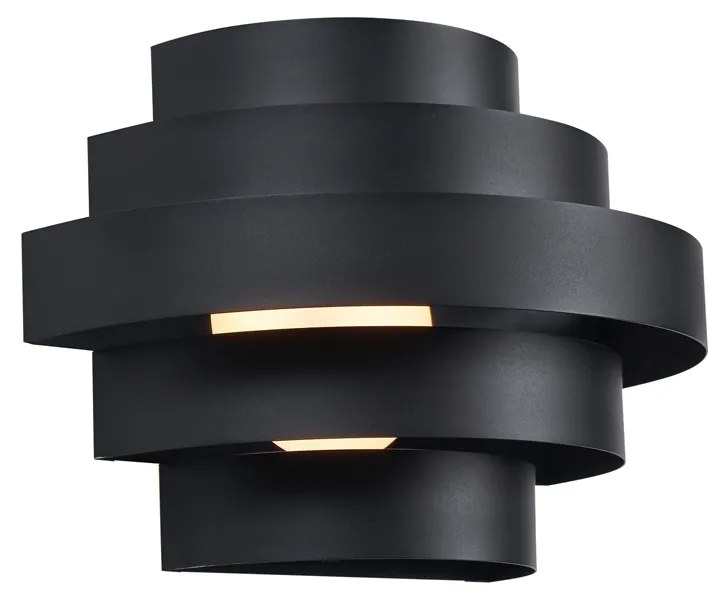 Nowoczesny kinkiet czarny z LED z 3-stopniową regulacją ściemniania - Lines