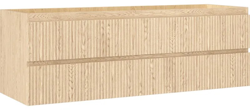 Mexen Rivel szafka łazienkowa podumywalkowa 140 cm, 2 szuflady, ryflowana , dąb - 91A20-14047-2-BFF81