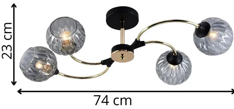 Nowoczesny elegancki żyrandol z 4 ramionami - A229 K6-M79