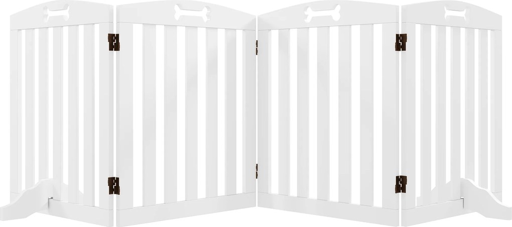 PawHut Wolnostojący płotek dla psów z podporami, dla przedpokoju, korytarza, schodów, 207,5x30x61 cm, Biały