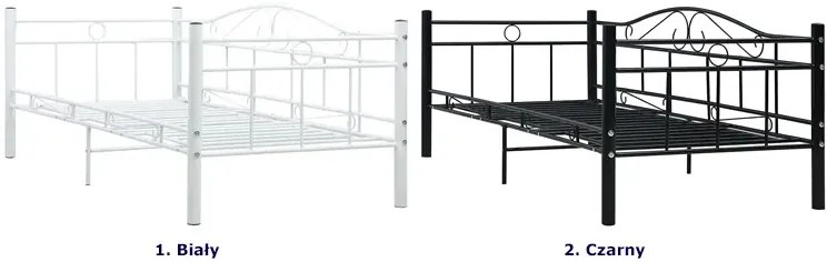 Czarne metalowe łóżko jednoosobowe 90x200 cm B5-K69