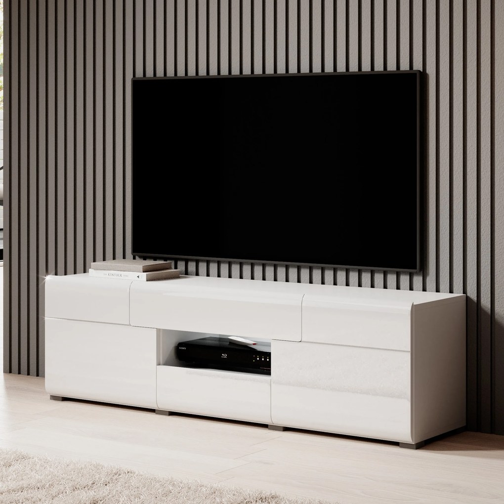 Szafka RTV IBIZA - Biały / Front Biały / 159 cm