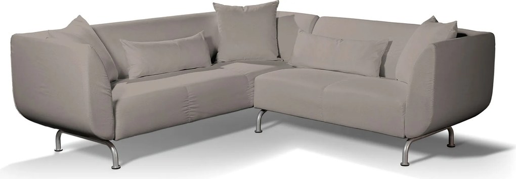 Pokrowiec na sofę narożną 3+2 Strömstad kolor beżowy tkanina welwetowa