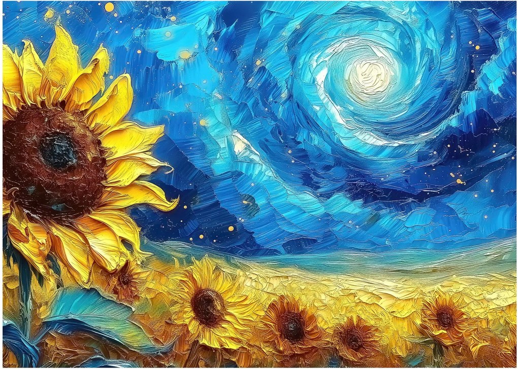 Obraz - Malowanie słoneczników (70x50 cm)