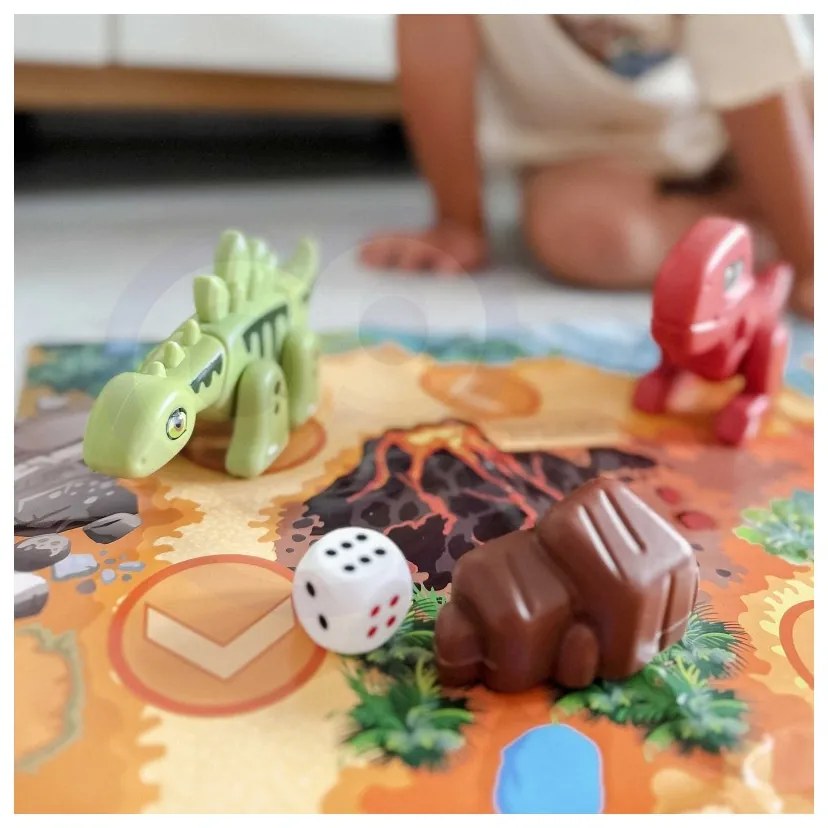 Woopie zestaw konstrukcyjny 2w1 gra planszowa dinozaury + kostka 46 el.