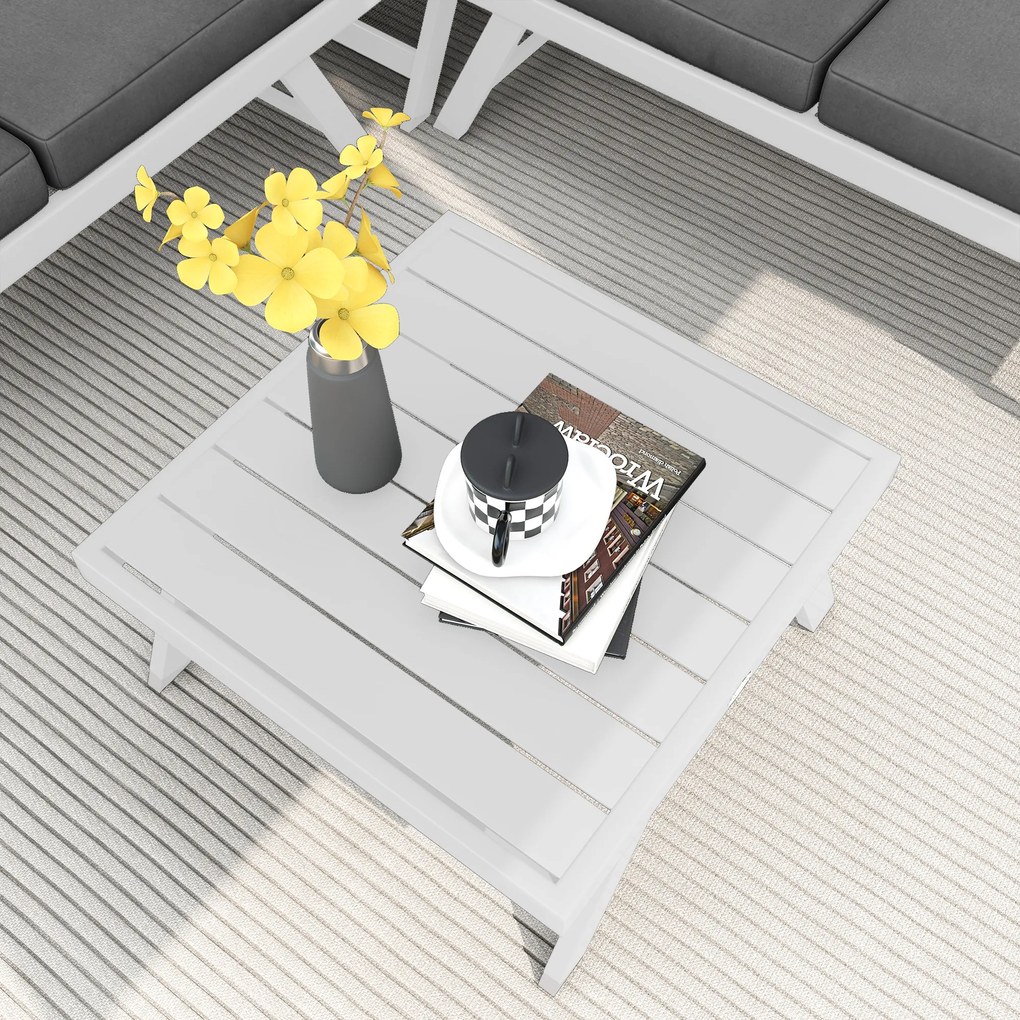 Outsunny Zestaw mebli ogrodowych Loungemöbel-Set 4-częściowy, 115 cm x 61 cm x 65 cm, Szary + Biały