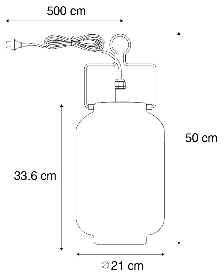 Zewnetrzna Lampa wisząca zewnętrzna biała 20 cm z wtyczką IP44 - Pion Nowoczesny Oswietlenie zewnetrzne