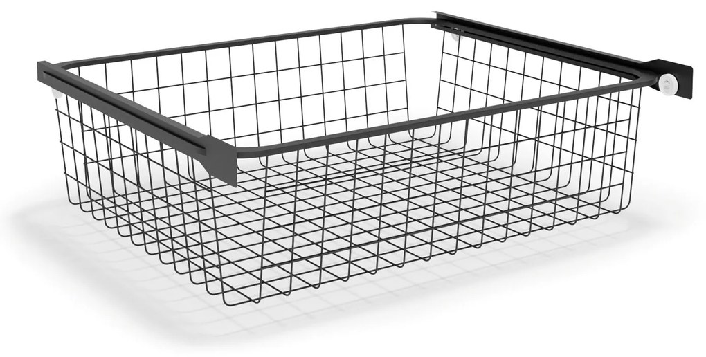 Otwarty regał koszowy, 8x kosz, TYP VII, 600 × 460 × 2020 mm, czarny