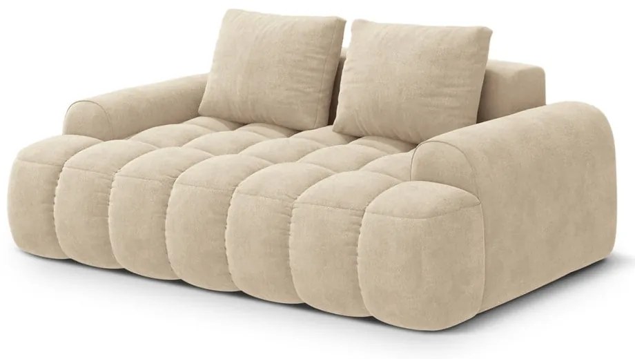 Beżowa aksamitna sofa 175 cm Linz – Cosmopolitan Design