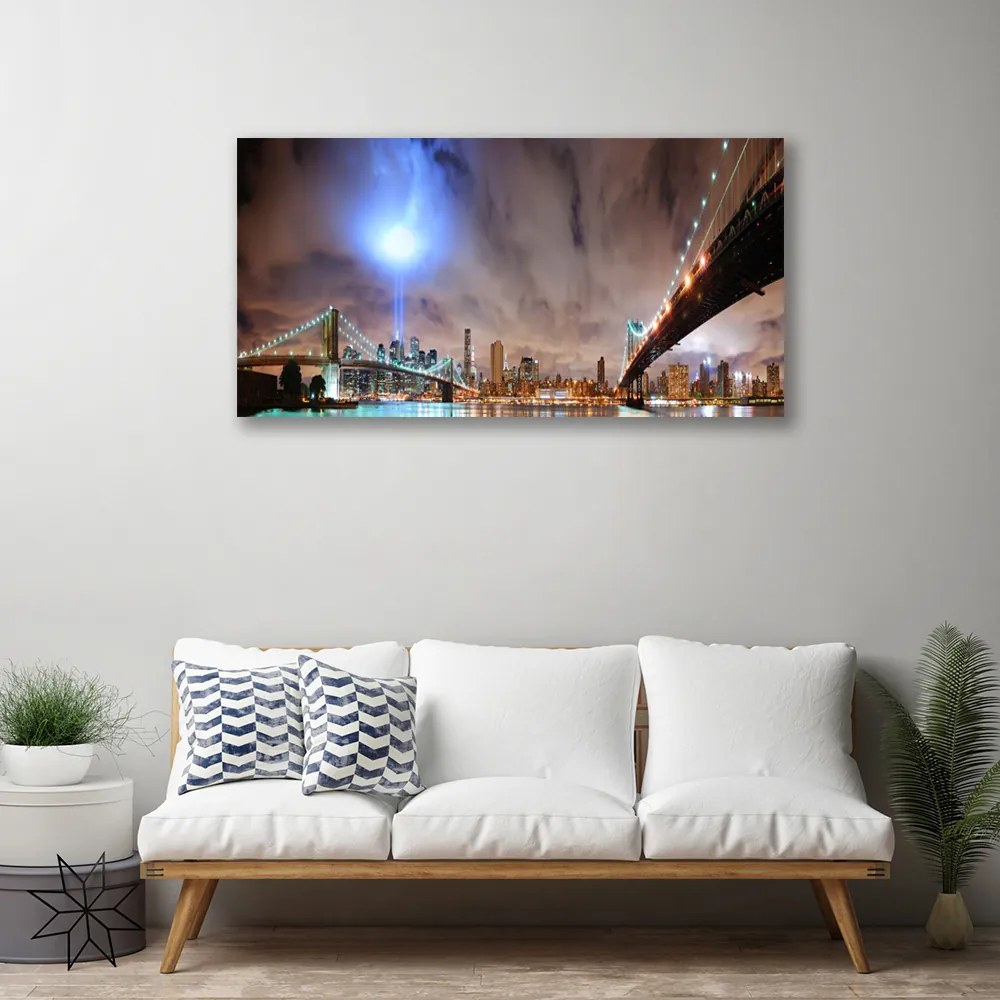 Obraz na płótnie Stalowy Most o Poranku