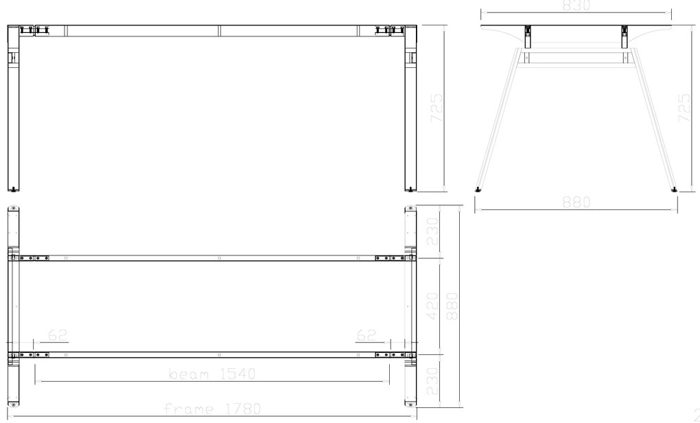 Biurko PRIMO GAMMA, 1600 x 800 mm, podstawa biała, dąb naturalny