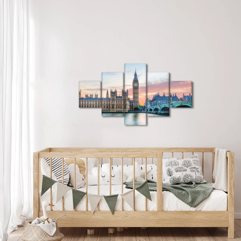 Obraz - Londyn w pastelowych kolorach (125x70 cm)