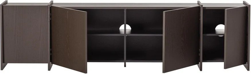 Ciemnobrązowa szafka pod TV w dekorze jesionu 200x53x44 cm Brock – WOOOD