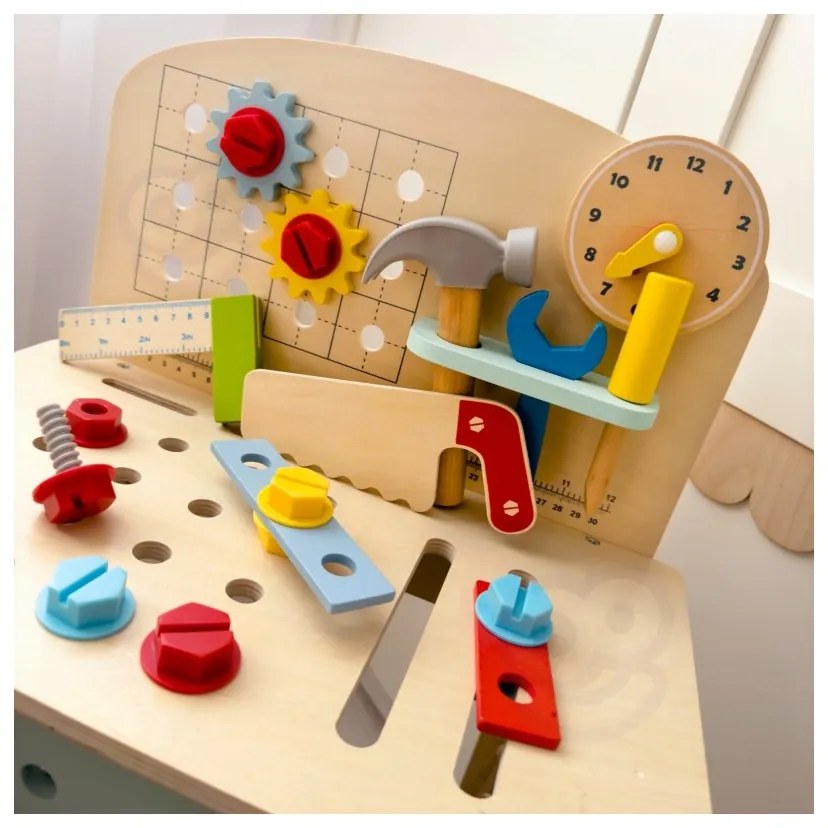 Tooky toy drewniany stół do majsterkowania warsztat
