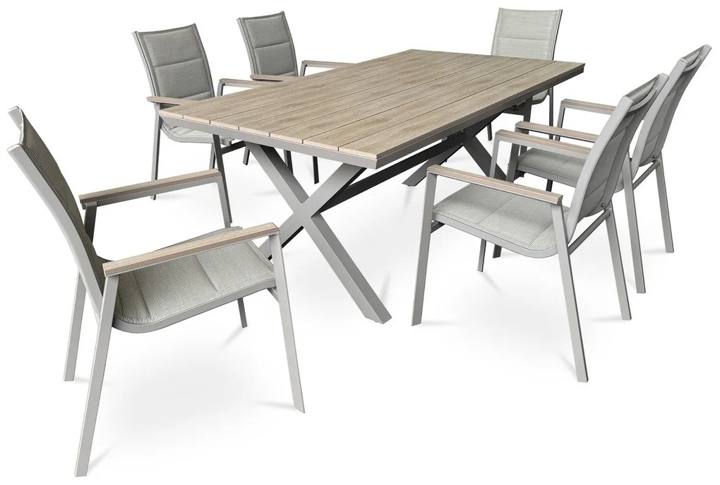Krzesło ogrodowe Autronic, aluminium, tkanina,szary, AZ C-S1110 GREY