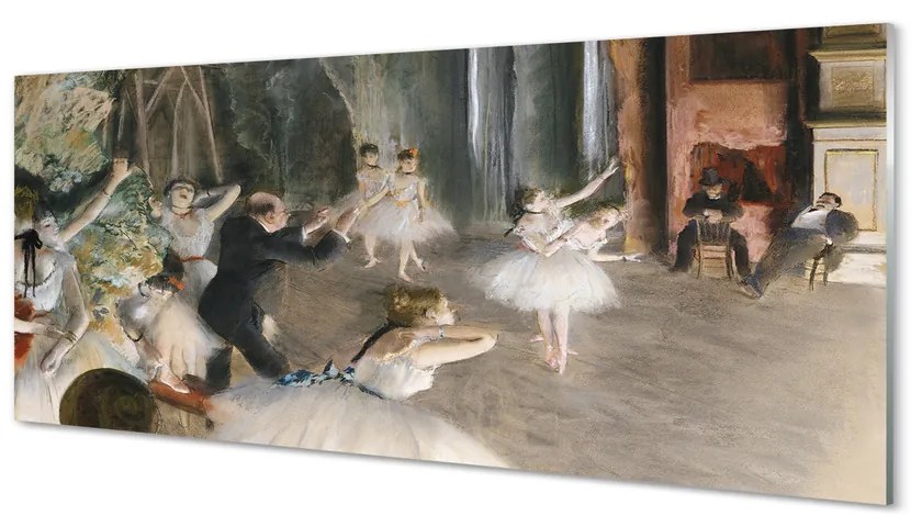 Obraz na szkle Próba baletowa na scenie - Edgar degas