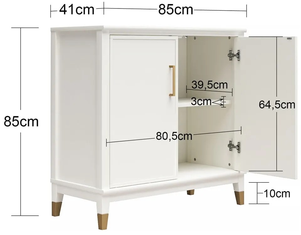 Różowa szafka 86x85x41 cm Westerleigh – CosmoLiving by Cosmopolitan
