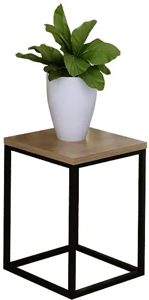 Stojak na kwoaty w stylu loft czarny + dąb lancelot F7-G24