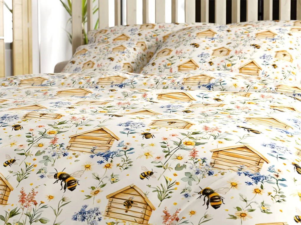 PrzytulneMieszkanie.pl PrzytulneMieszkanie.pl Bawełniana pościel WOODEN HOUSES POLY kolorowa Rozmiar pościeli: 70 x 90 cm | 140 x 220 cm