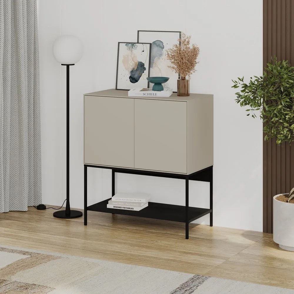 Czarno-kremowa szafka 80x90x40 cm Amira – Marckeric