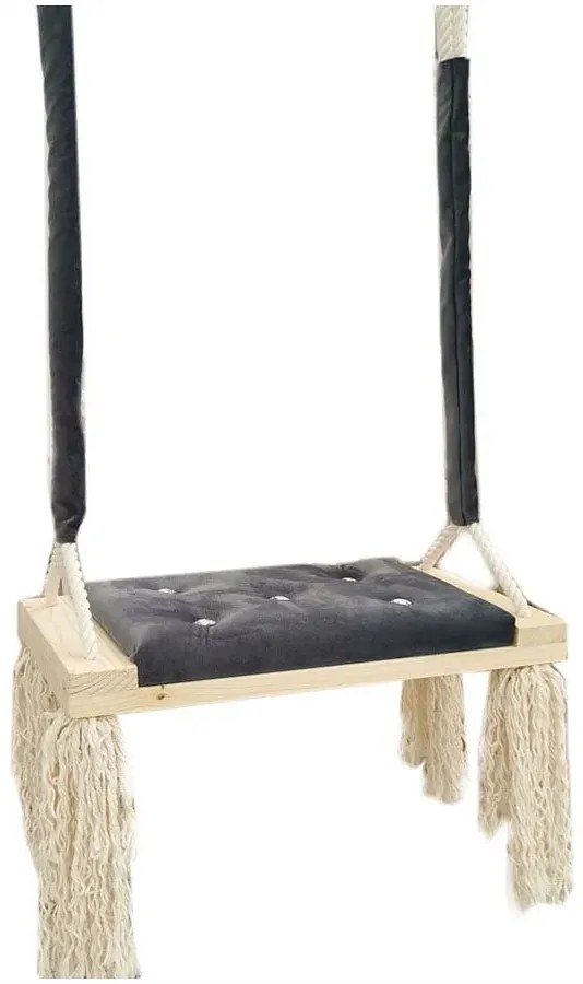 Szara huśtawka dziecięca z kryształkami P4-P52