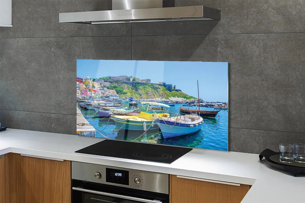 Szkło Ozdobne do Kuchni Statki w Zatoce pod Górami