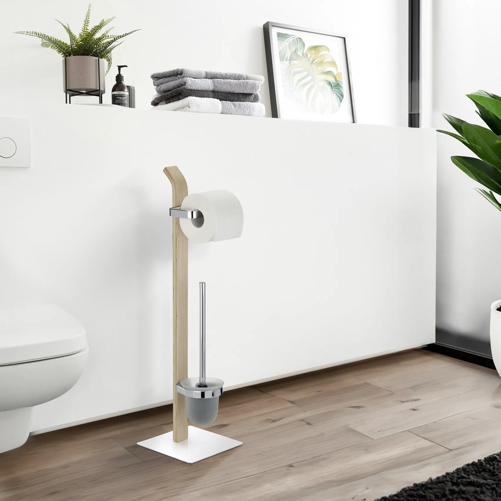 Stojak na papier toaletowy i szczotkę do WC, SAMONA BROWN - 2 w 1, WENKO