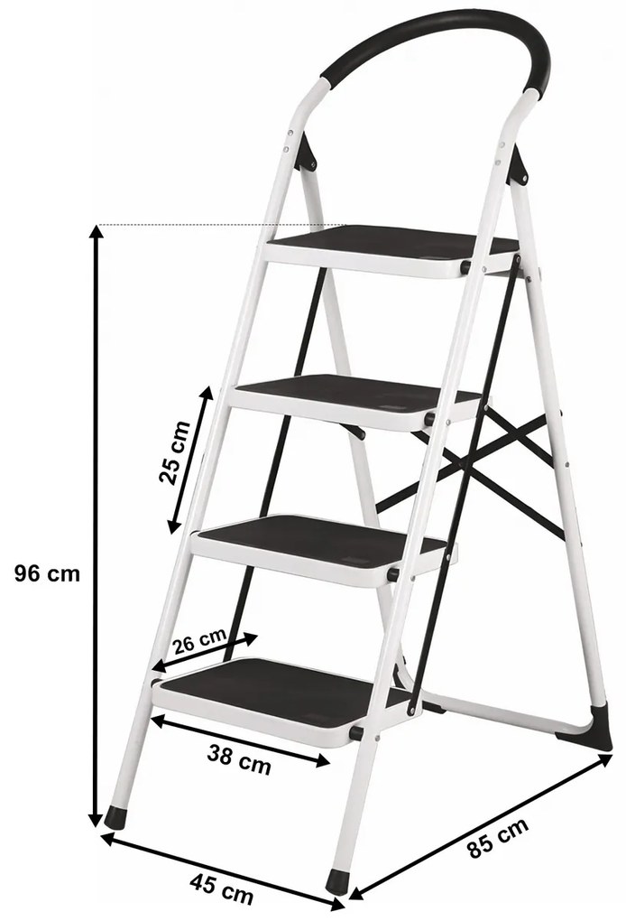 4Home Składane schodki stalowe Steps, 4 stopnie
