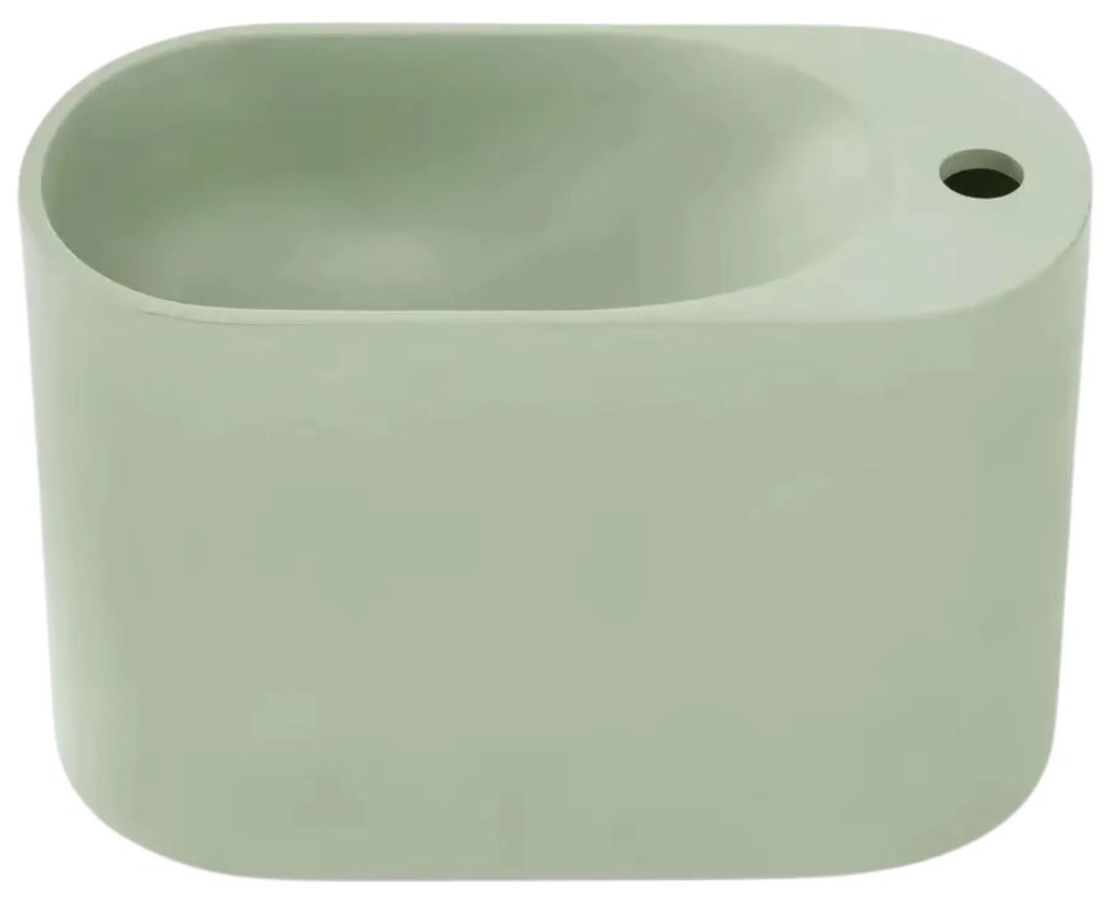 Umywalka z kamienia syntetycznego nablatowa / wisząca owalna zielona 45 x 22 cm OVELA Green : Typ montażu - nablatowa