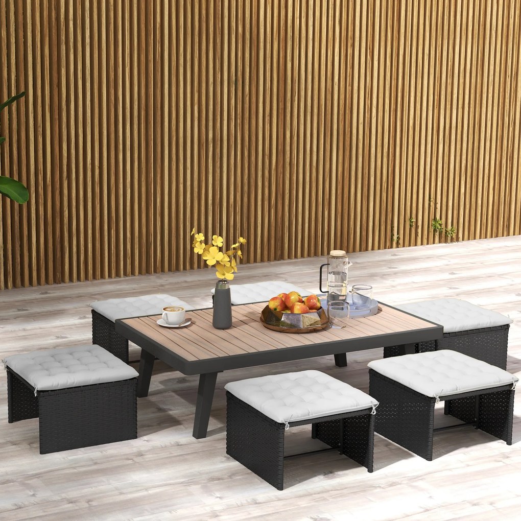 Outsunny Poduszka siedzeniowa do ogrodu z pikowaniem, 40 x 40 x 4 cm, jasnoszary