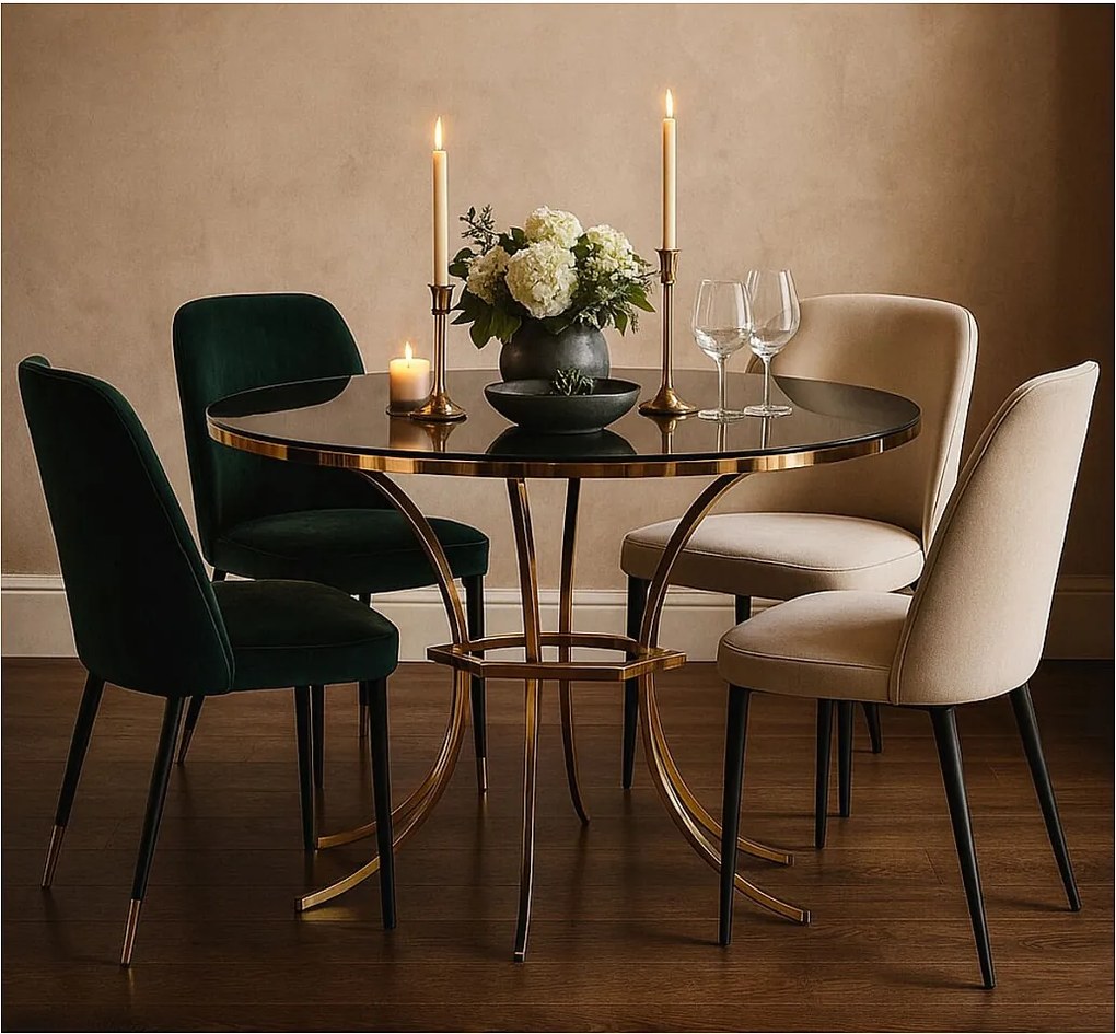 Stolik VKH877, Złoto, 100x100x80 cm, Kendra Home