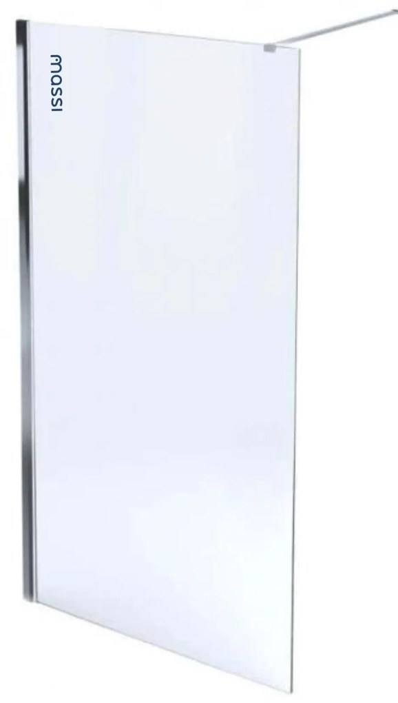 Ścianka prysznicowa Walk-in satynowa matowa prostokątna 8 mm MOLIS Satin Classic MASSI | rożne rozmiary : Kolor profili kabiny - czarny, Szerokość ścianki - 130 cm , Typ montażu - WALK in FIX (Do ściany)